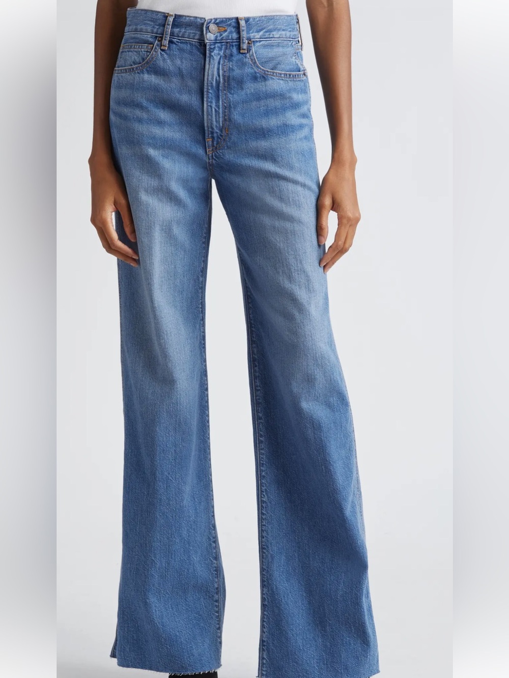 Veronica Beard Taylor High Rise Wide Leg in Bright Lakeshore